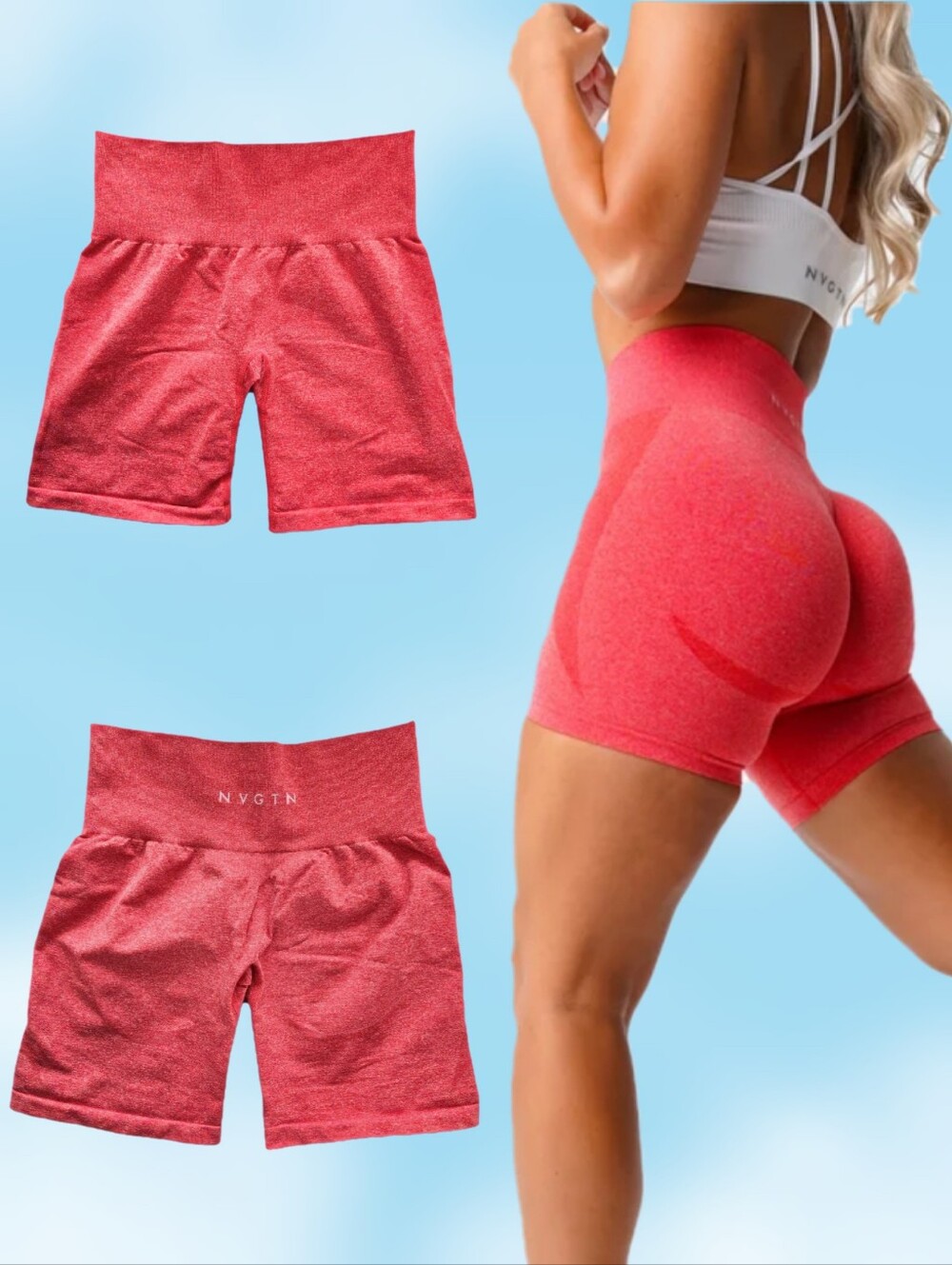 NVGTN Contour Seamless Shorts Candy Apple Red
